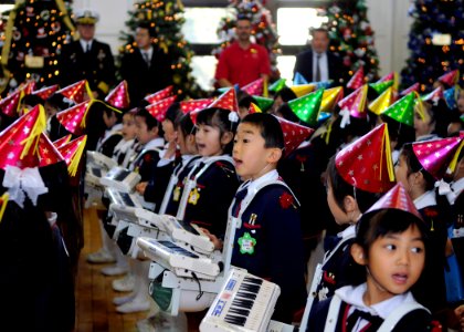 US Navy 081206-N-8534H-010 Children from Seika Kindergarten sing traditional Christmas songs during Fleet Activities Yokosuka's (CFAY) Grand Illumination open base event