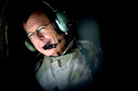 US Navy 081221-N-0696M-245 Adm. Mike Mullen takes an aerial tour of Farah Province, Afghanistan