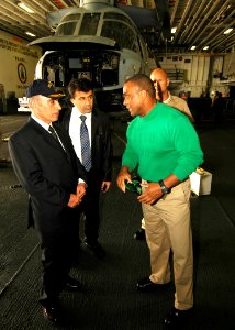 US Navy 081215-N-4236E-085 Iraqi Joint Forces Chief of Staff General Babakir Zibari speaks with Sailors during a visit to the multi-purpose amphibious assault ship USS Iwo Jima (LHD 7)