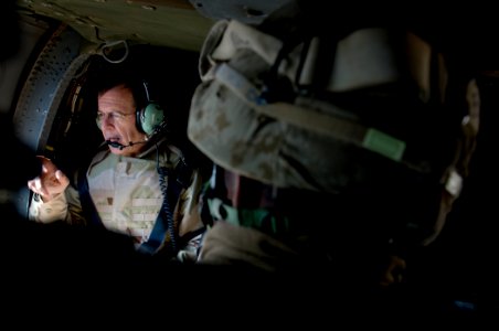 US Navy 081221-N-0696M-226 Adm. Mike Mullen akes an aerial tour of Farah Province, Afghanistan