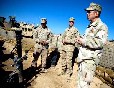 US Navy 081221-N-0696M-340 Adm. Mike Mullen visits Marines Corps Lance Corporal Amardeep Signh and Marines Corps Lance Corporal Steven Linsbe