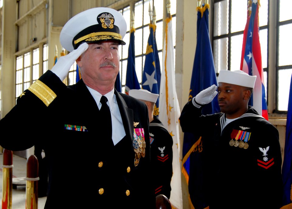 US Navy 090109-N-1522S-001 Rear Adm. Townsend G. Alexander passes through side boys
