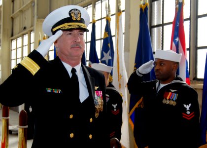 US Navy 090109-N-1522S-001 Rear Adm. Townsend G. Alexander passes through side boys