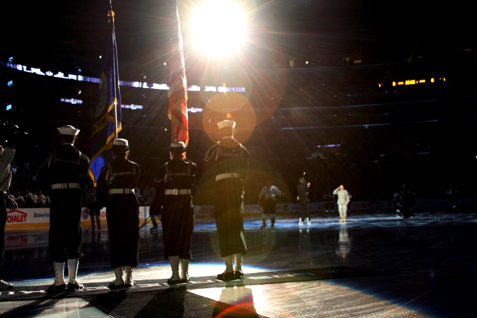 US Navy 090108-N-3659B-599 The Color Guard from USS Ronald Reagan (CVN 76) parade the colors