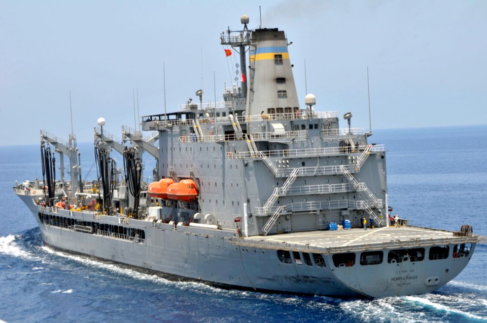 US Navy 110419-N-GW695-072 The Military Sealift Command fleet replenishment oiler USNS Henry J. Kaiser (T-AO 187) transits the Gulf of Aden