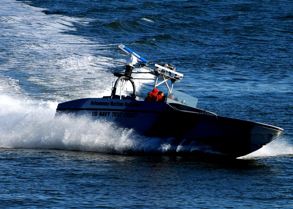 US Navy 090114-N-4515N-268 The Navy, in conjunction with the Spatial Integrated Systems Incorporated, holds a demonstration of a fully autonomous unmanned surface vehicle