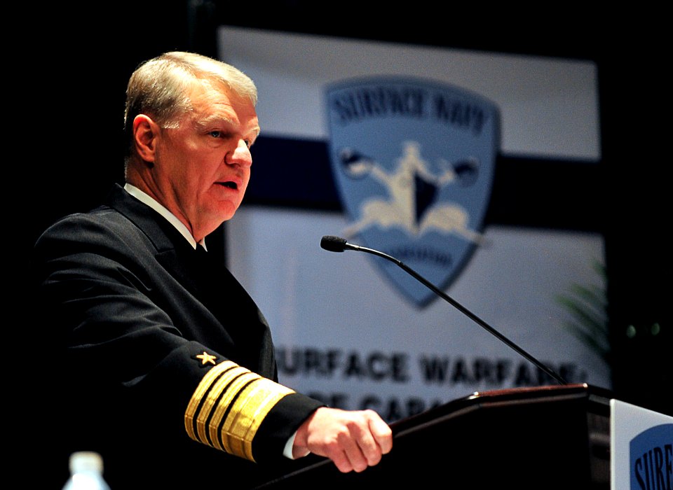 US Navy 090114-N-8273J-098 Chief of Naval Operations (CNO) Adm. Gary Roughead delivers remarks during the 21st annual Surface Navy Association (SNA) symposium