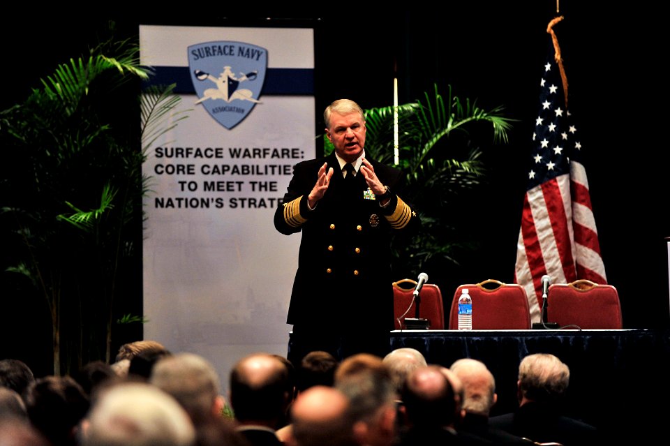 US Navy 090114-N-8273J-121 Chief of Naval Operations (CNO) Adm. Gary Roughead delivers remarks during the 21st annual Surface Navy Association (SNA) symposium
