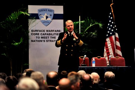 US Navy 090114-N-8273J-121 Chief of Naval Operations (CNO) Adm. Gary Roughead delivers remarks during the 21st annual Surface Navy Association (SNA) symposium