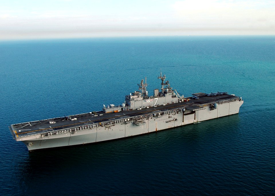 US Navy 090112-N-5681S-007 The multi-purpose amphibious assault ship USS Iwo Jima (LHD 7) transits the Persian Gulf
