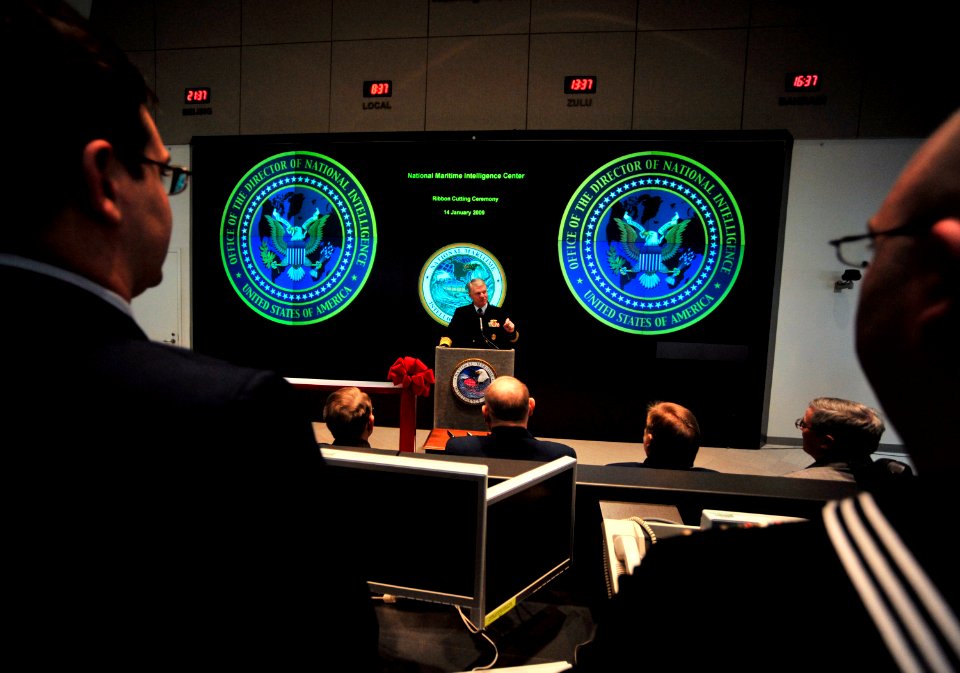 US Navy 090114-N-8273J-008 Chief of Naval Operations (CNO) Adm. Gary Roughead attends the ribbon cutting ceremony for the Naval Maritime Intelligence Center