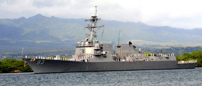 US Navy 090120-N-9758L-241 The guided-missile destroyer USS Chung-Hoon (DDG 93) maneuvers through Pearl Harbor as she departs Naval Station Pearl Harbor for a scheduled deployment