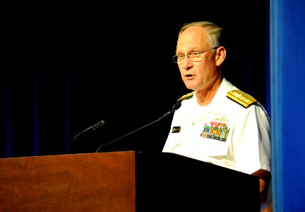 US Navy 110715-N-PO203-044 Rear Adm. Nevin Carr, Chief of Naval Research, delivers remarks during the 2010 Dr. Delores M. Etter Top Scientists and photo