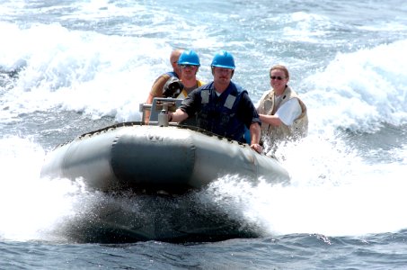US Navy 090125-N-3931M-271 ailors patrol near a the guided-missile destroyer USS Mason (DDG 87) in a rigid hull inflatable boat while conducting maritime security operations in the U.S. 5th Fleet area of responsibility