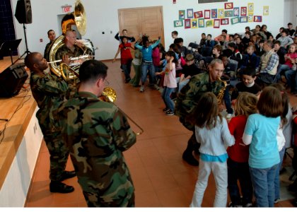 US Navy 090127-N-1655H-021 Musicians from U.S. Naval Forces Europe (CNE) Band and CNE subset band, The Diplomats, perform at David Glasgow Farragut Elementary School