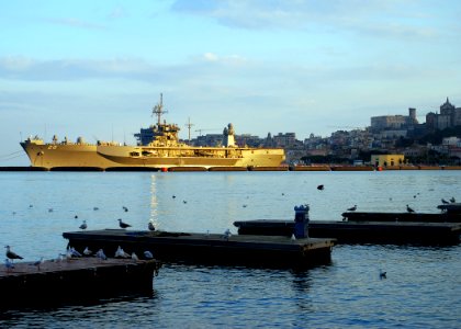 US Navy 090129-N-4044H-072 USS Mount Whitney (LCC-JCC 20) is moored at Gaeta's Harbor