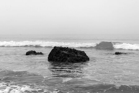 Beach seascape black and white photo
