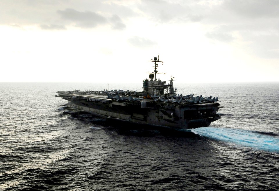 US Navy 090210-N-6538W-563 The Nimitz-class aircraft carrier USS John C. Stennis (CVN 74) transits the Pacific Ocean during an undersea warfare exercise involving the John C. Stennis Carrier Strike Group and the Japan Maritime