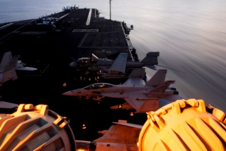 US Navy 090215-N-8517C-288 Sailors prepare for evening flight operations aboard USS John C. Stennis (CVN 74)