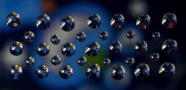 Water droplets macro refractive