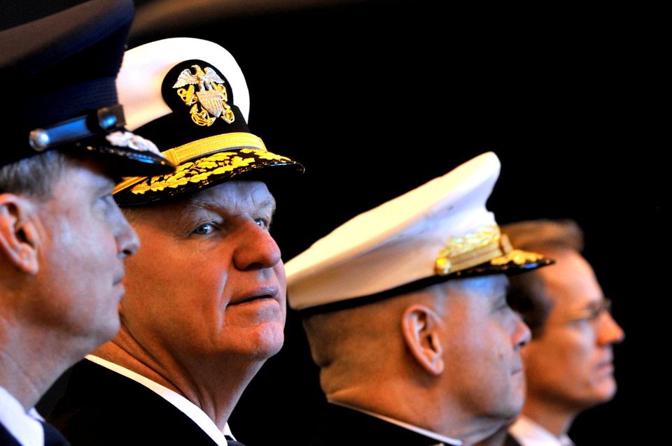 US Navy 090219-N-8273J-384 Chief of Naval Operations (CNO) Adm. Gary Rougheadattends the 1000th Trident Patrol Commemoration Ceremony