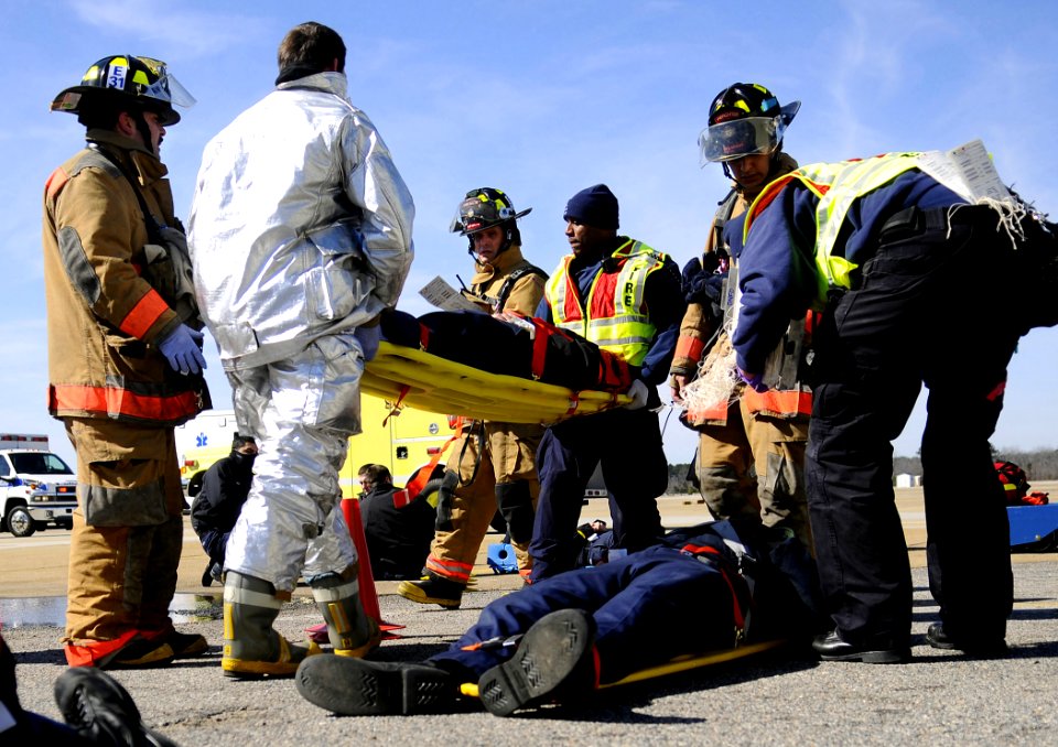 US Navy 090224-N-5345W-102 Sailors prepare simulated casualties for transport to various local medical facilities