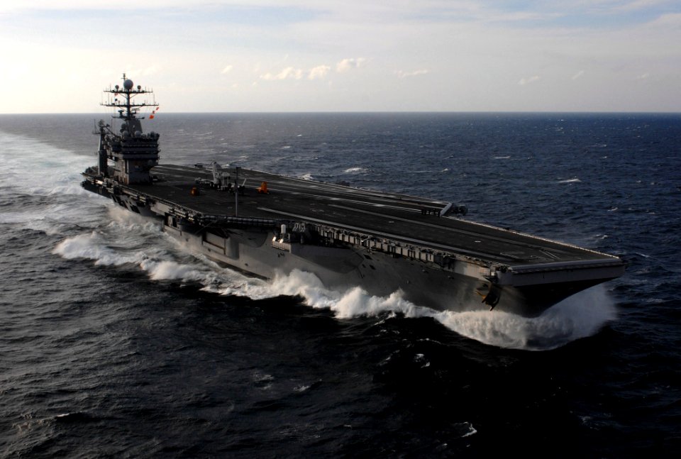 US Navy 090227-N-2984R-001 USS Harry S. Truman (CVN 75) sails through the water of the Atlantic