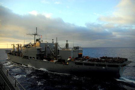 US Navy 090223-N-6597H-053 USNS San Jose (T-AFS 7) prepares to come alongside USS John C. Stennis (CVN 74)