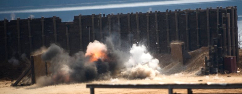 US Navy 090226-N-7090S-115 An improvised explosive device (IED) is detonated during a live-fire demonstration at Indian Head, Md. IEDs are one of the primary causes of casualties in Iraq and Afghanistan photo