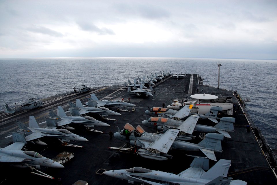 US Navy 090304-N-6597H-035 The Nimitz-class aircraft carrier USS John C. Stennis (CVN 74) transits the Pacific Ocean. John C. Stennis is on a scheduled six-month deployment to the western Pacific Ocean