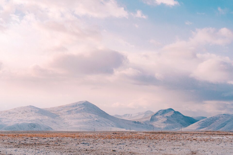 Snow holiday house in the desert