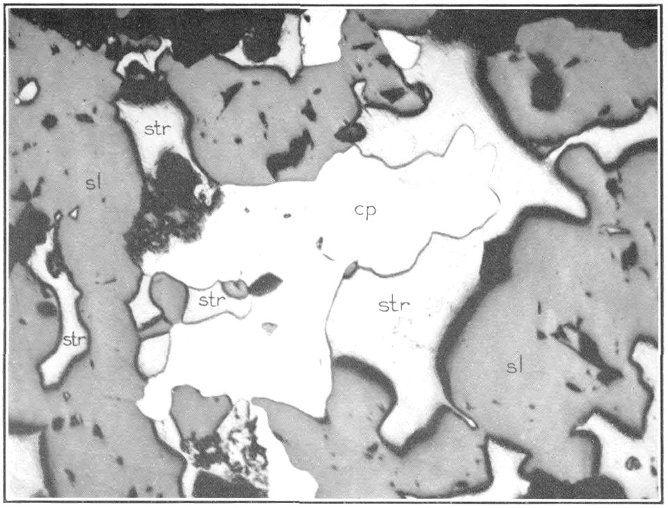 USGS Bulletin787 Plate17 FigureB Mutual intergrowth of Stromeyerite and Chalcopyrite