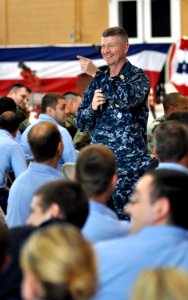 US Navy 090401-N-9712C-002 Master Chief Petty Officer of the Navy (MCPON) Rick West speaks with Sailors at Naval Air Station Joint Reserve Base New Orleans photo