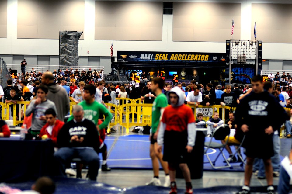 US Navy 090402-N-4515N-095 The Navy SEAL Accelerator is set up during the National High School Wrestling Championships at the Virginia Beach Convention center