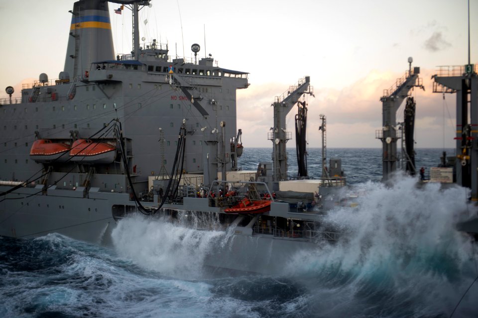 USNS John Ericsson takes on heavy waves. (16249315419)