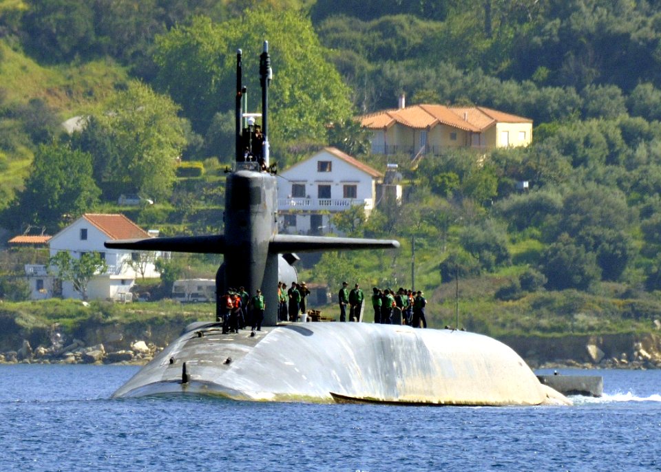 US Navy 090417-N-0780F-002 The guided-missile submarine USS Florida (SSGN 728) arrives for a routine port visit to Souda Bay