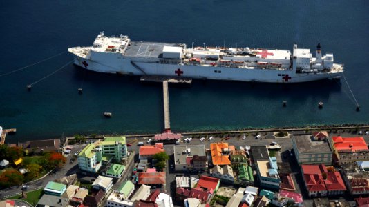 USNS Comfort is moored pierside in Roseau, Dominica. (20292748746)