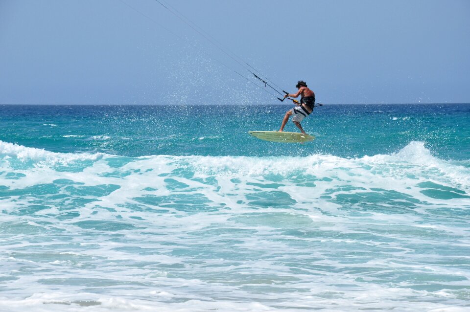 Kitesurfing sea water