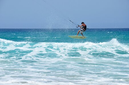 Kitesurfing sea water photo