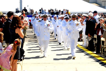 US Navy 090418-N-0000V-002 Sailors run to man the guided-missile destroyer USS Stockdale (DDG-106)