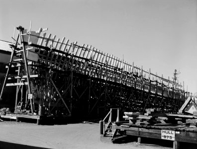 USS Agile (MSO-421) under construction in September 1954