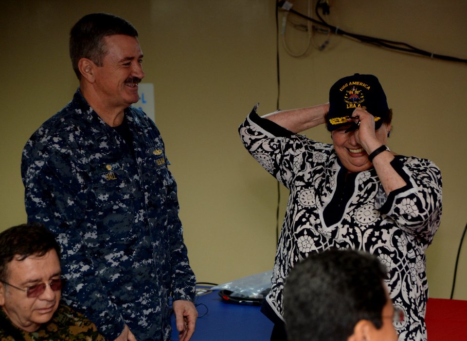 USS America receives distinguished visitors from El Salvador 140908-N-LD343-009