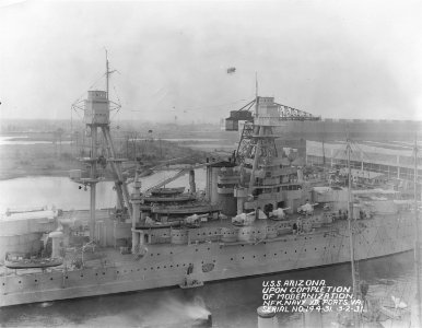 USS Arizona after 1931 modernization NARA 19-LC-19B-4