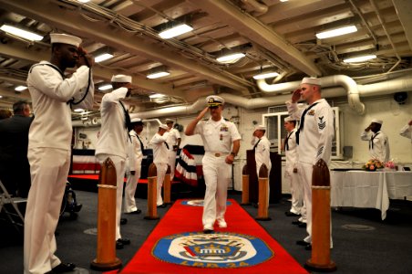 USS Arlington change of command ceremony 150605-N-GG458-231