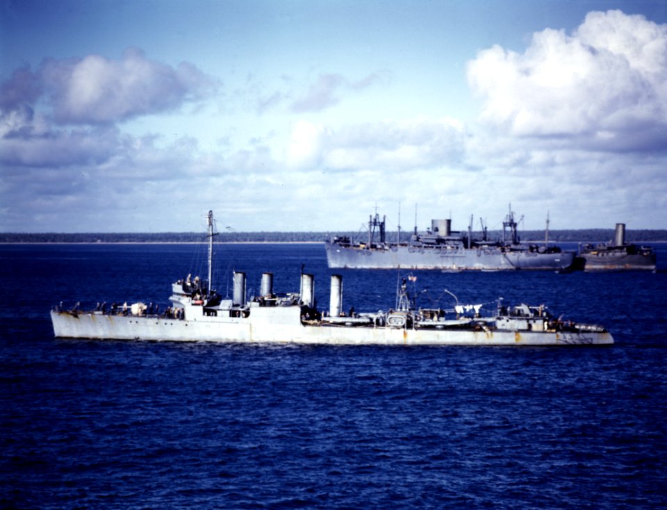 USS Barker (DD-213) and USS President Jackson (AP-37) at Tongatabu, 21 July 1942 (80-G-K-559)