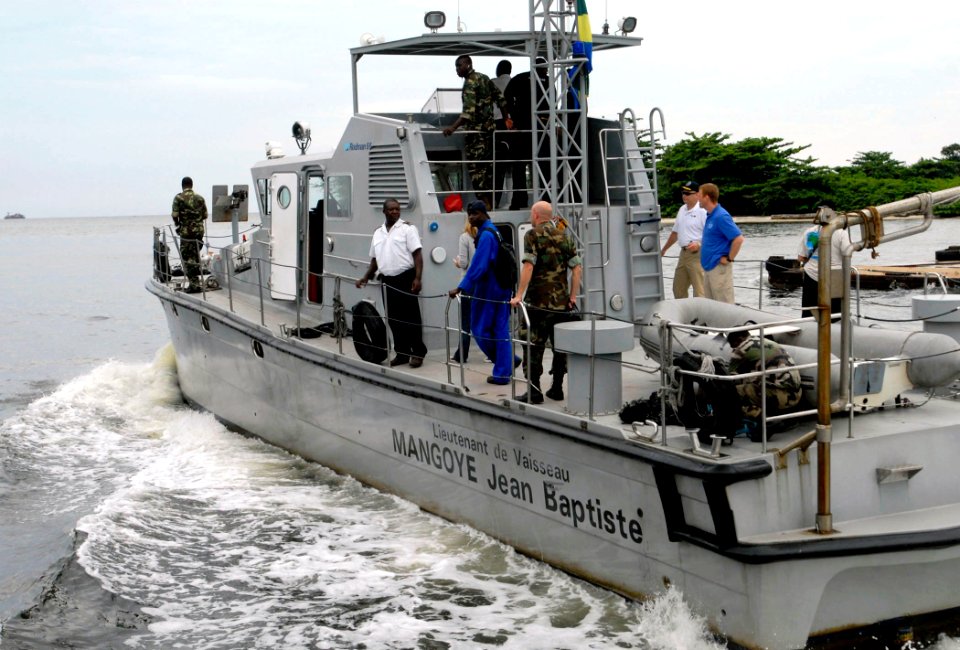 US Navy 090429-N-7948C-045 Gabonese sailors depart for a fisheries workshop headed by Africa Partnership Station Nashville