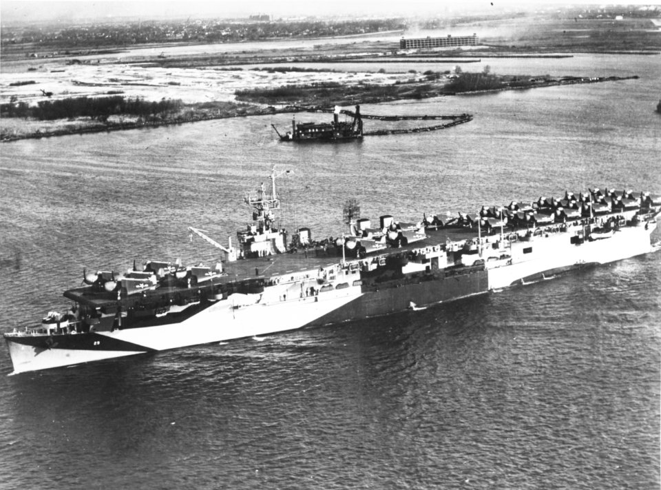 USS Bataan (CVL-29) in the Delaware River on 2 March 1944