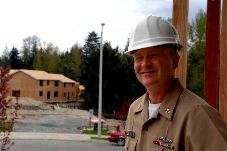 US Navy 090429-N-9818V-327 Master Chief Petty Officer of the Navy (MCPON) Rick West tours the construction site of the newest private public venture housing at Lake Stevens