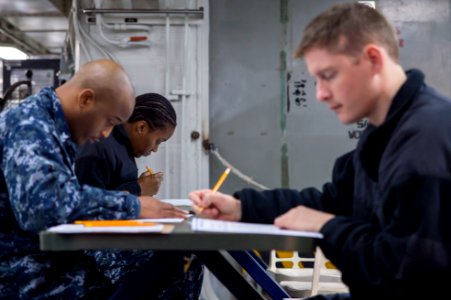 USS Bonhomme Richard (LHD 6) E-7 Advancement Exam 2017 170119-N-TH560-009