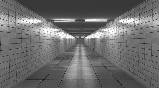 Reflection gang corridor photo